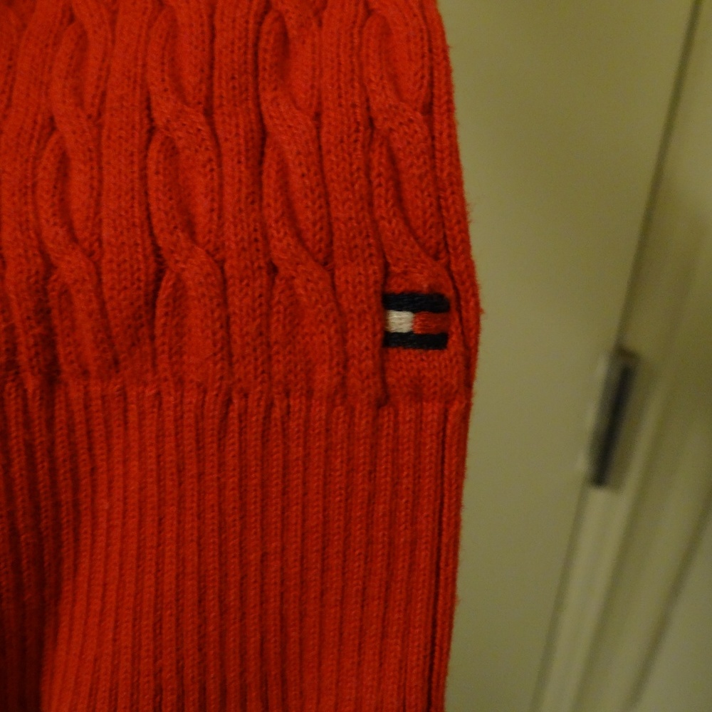 Tommy Hilfiger Sweater red L large cable-knit - Picture 3 of 4